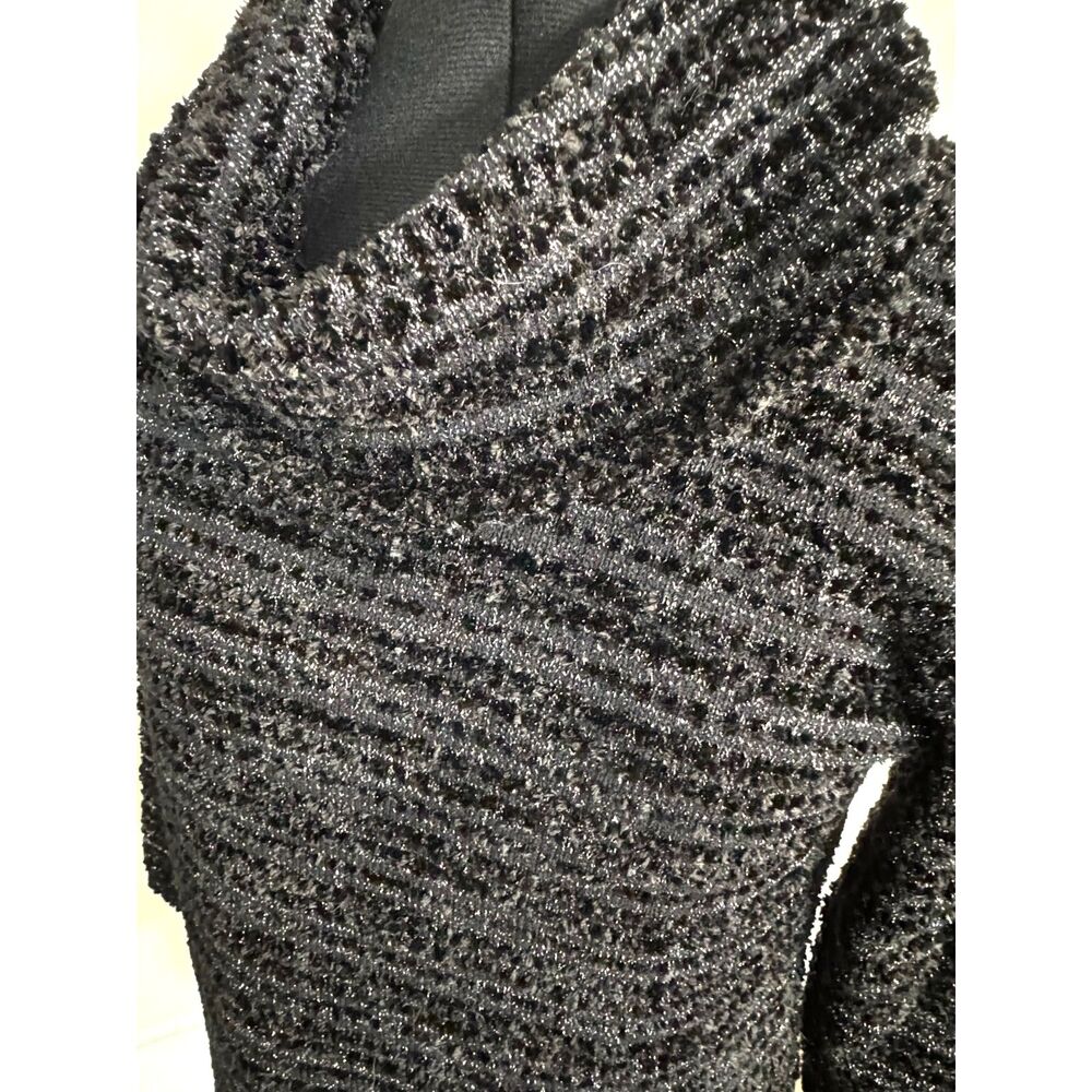 Jones New York Collection Long Sleeve Sweater Cowl Turtleneck Black Size L